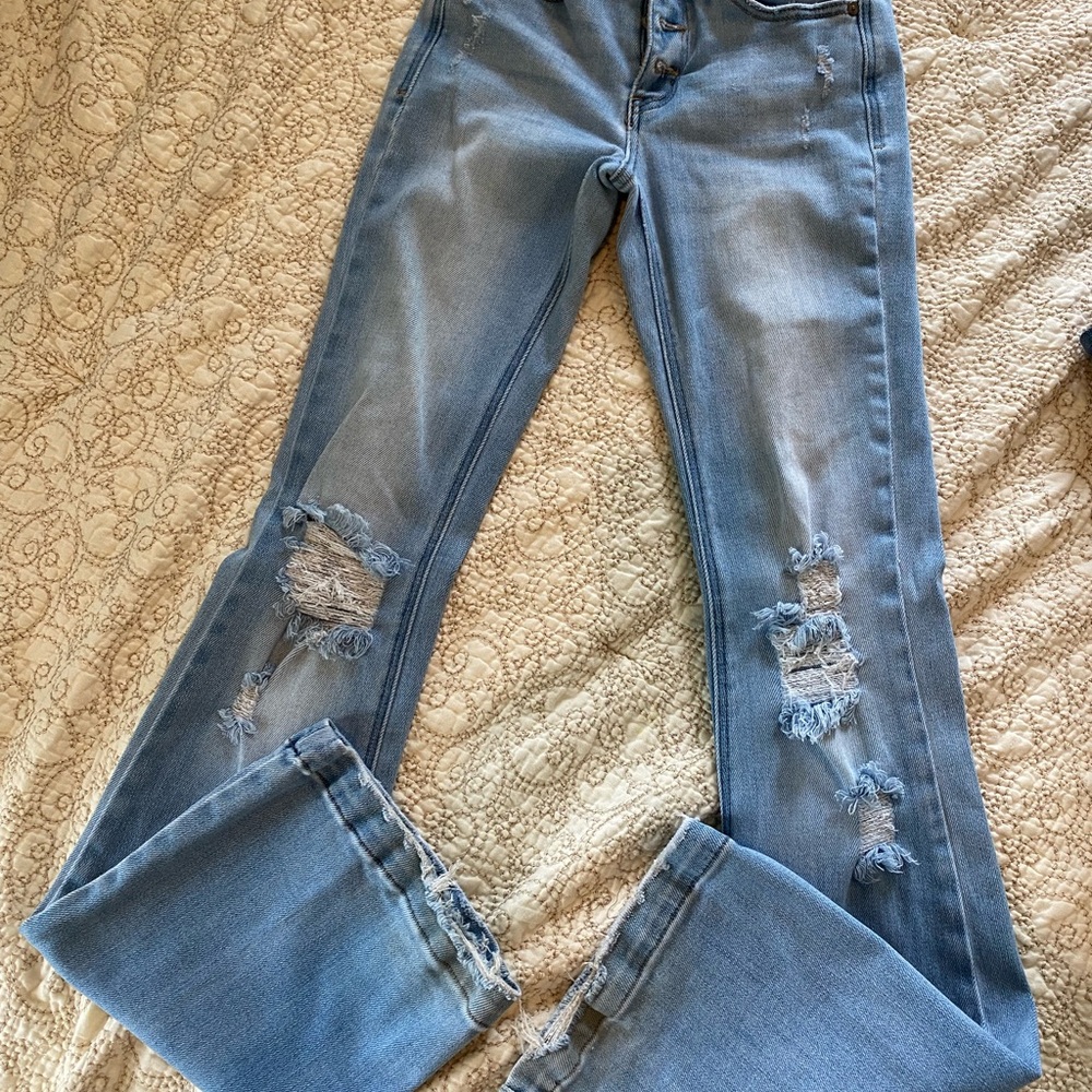 KanCan size 24 Flare distressed High Waisted jeans